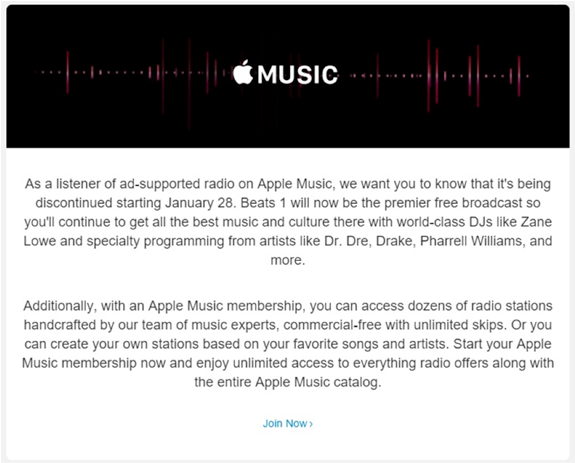 Ad-supported Apple Music Goodbye Letter - Advertising (975x462), Png Download