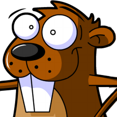 Guy Berthiaume - Cute Cartoon Beaver Character Holding A Log (400x400), Png Download