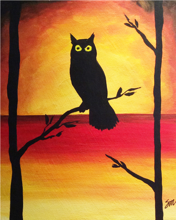 “owl” - Acrylic Paint (1080x864), Png Download
