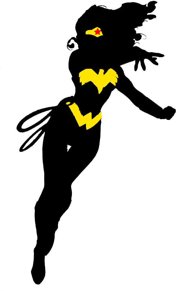 Wonder Woman Pop Art - Wonder Woman Silhouette Vector (650x997), Png Download