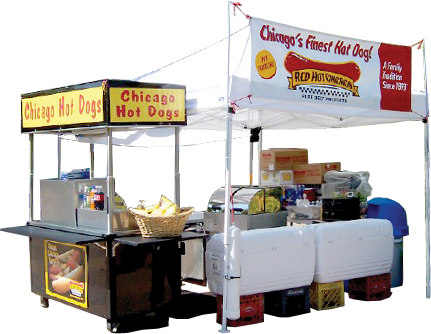 Photo Of A Hot Dog Stand - Hot Dog Stand Png (431x334), Png Download