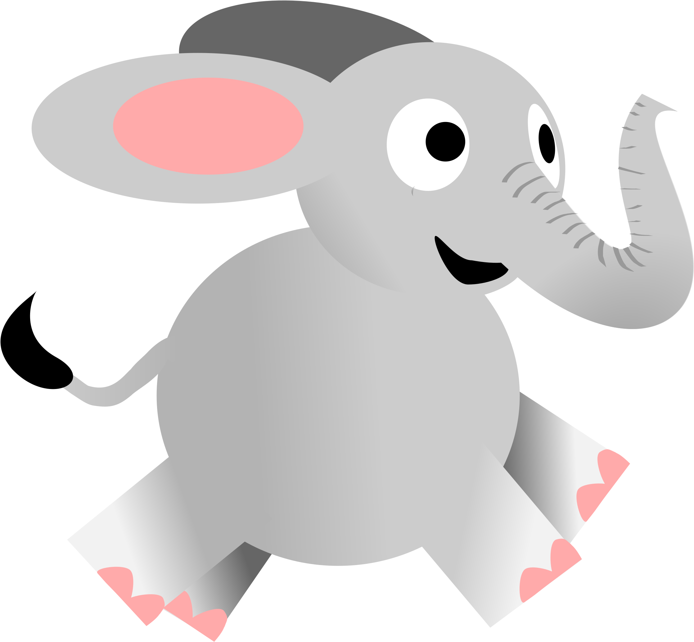 Big Image - Elephant Running Clipart (2400x2400), Png Download