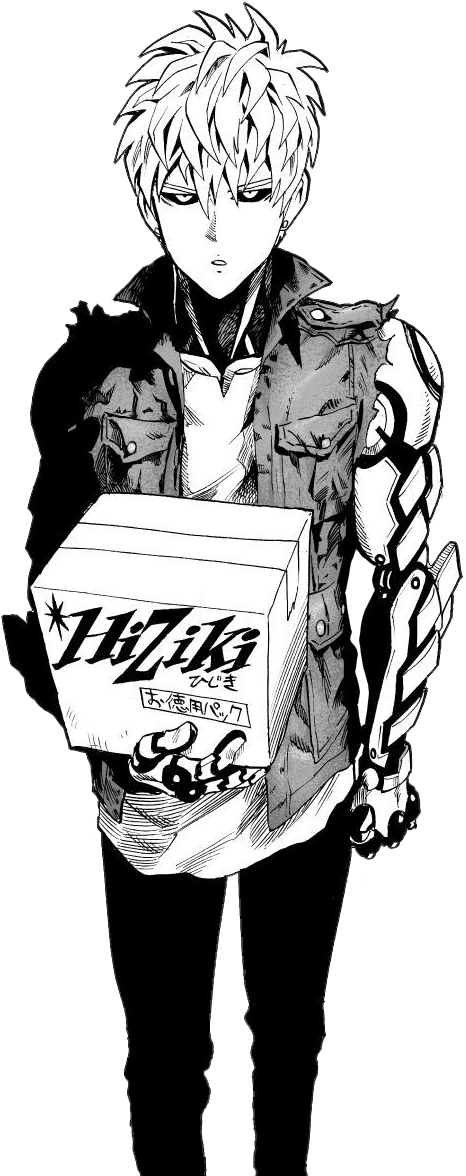 One Punch Man Saitama Genos Manga (466x1176), Png Download