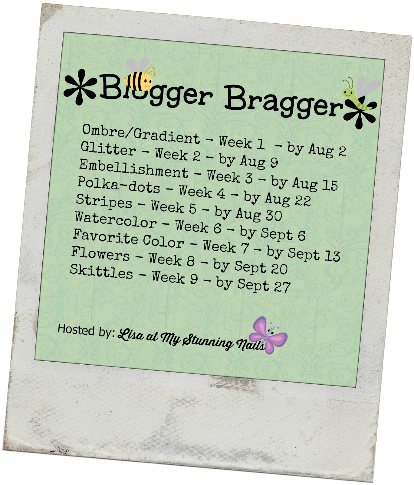 I've Recently Joined A Blogger Bragger Summer Nail - Document (1368x1600), Png Download
