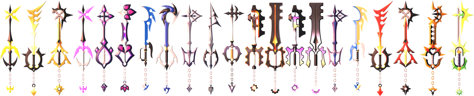 Keyblades From Kingdom Hearts 358/2 Days By Portadorx - 358 2 Keyblades (1875x426), Png Download