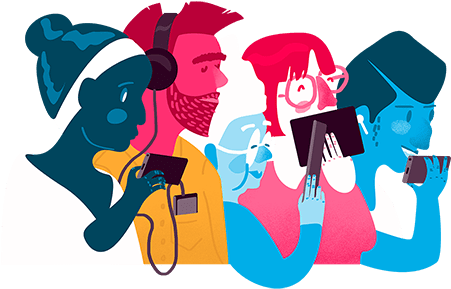 Join Slate Plus Illustration Depicting A Colorful Group (450x300), Png Download