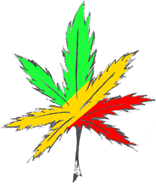 Rasta Pot Leaf By Demonchild - Marihuana Png Reggae (900x708), Png Download
