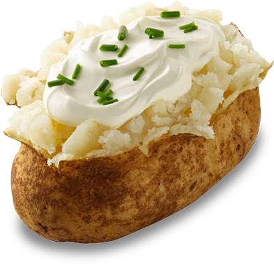 Baked - Wendy's Sour Cream And Chive Potato (643x378), Png Download