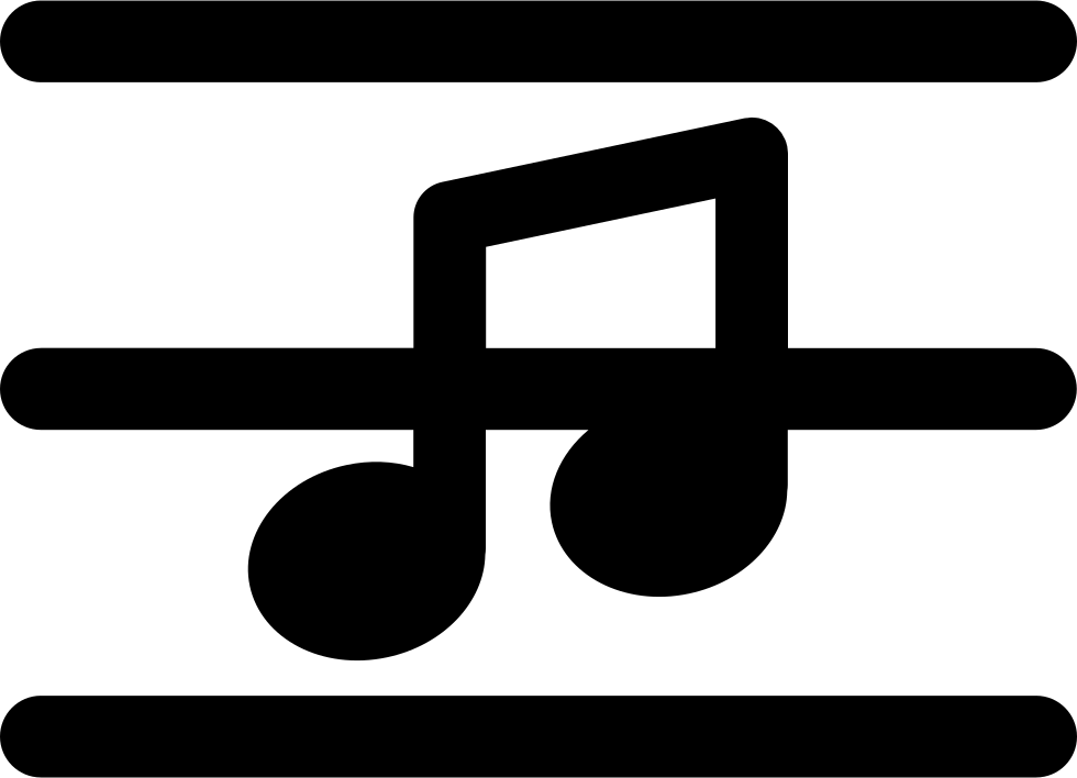 Music Note On A Musical Pentagram Lines Comments - Music Pentagram Icon (980x708), Png Download