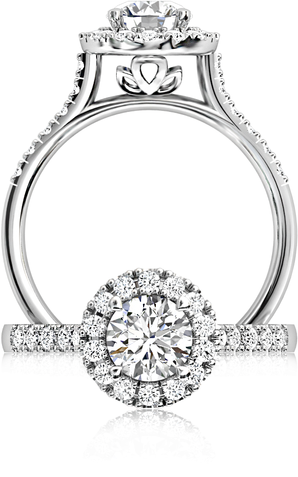 The Browns Classic Halo Diamond Ring Browns Jewellers - Browns Halo Engagement Ring (1024x1024), Png Download
