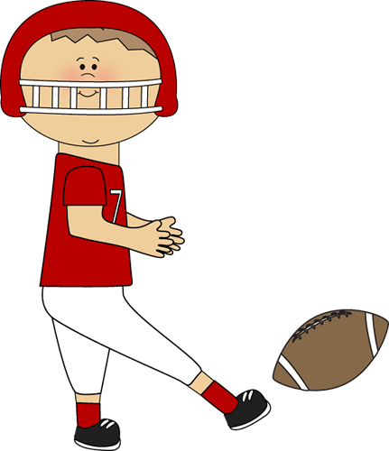 Cross Clipart Football - Kicking A Football Clipart (431x500), Png Download