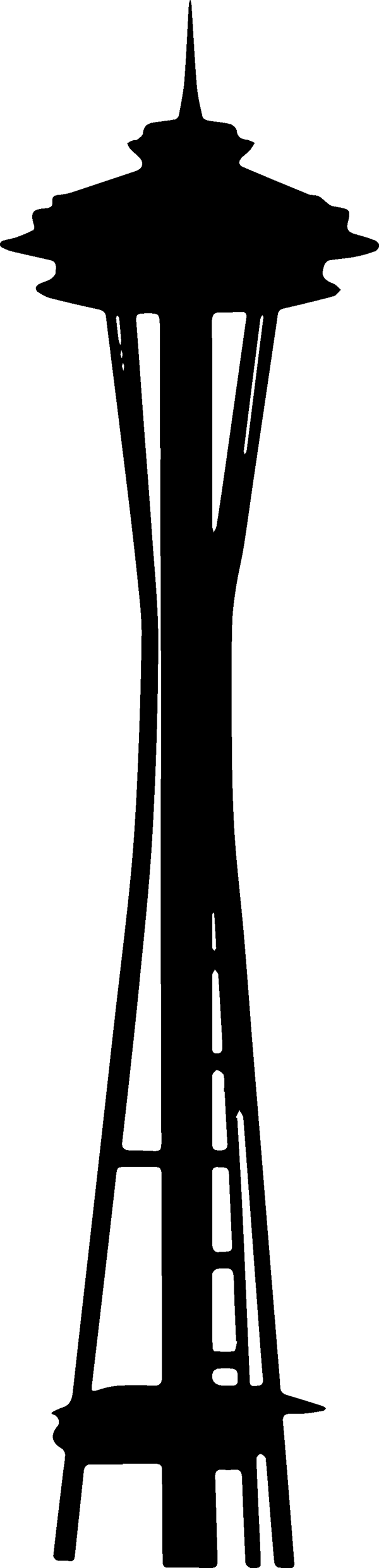 Seattle Clipart Space Needle - Space Needle (600x2483), Png Download