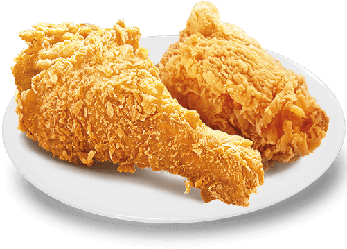 2pcs Fried Chicken - Gà Rán Khoai Tây Chiên (500x500), Png Download