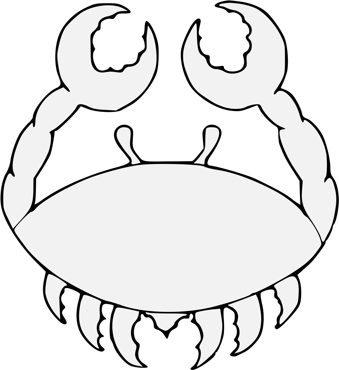 Crab Traceable Heraldic Art - Crab (1181x1293), Png Download