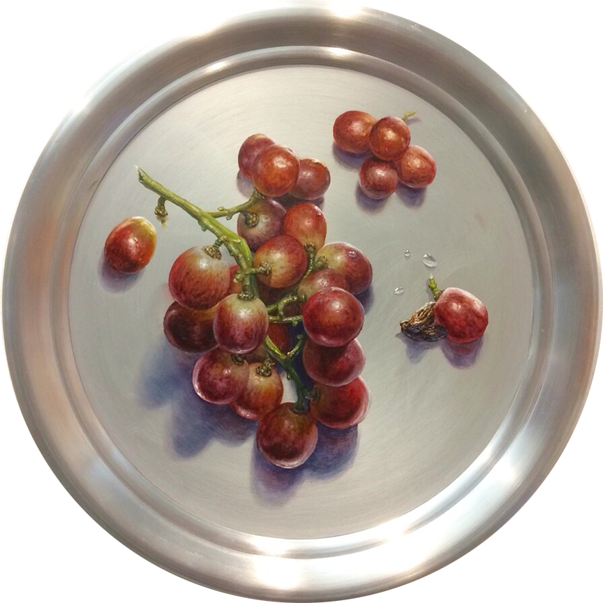 Grapes And Raisins, Oil On Aluminum, 11 Inches Diameter, - Sultana (864x864), Png Download