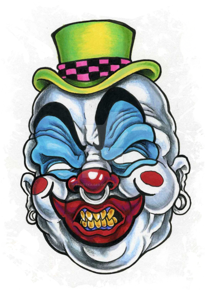 Clown Tattoo Png Freeuse Stock (774x1032), Png Download