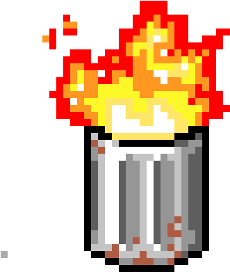 Trash Fire - Pixel Art (420x430), Png Download