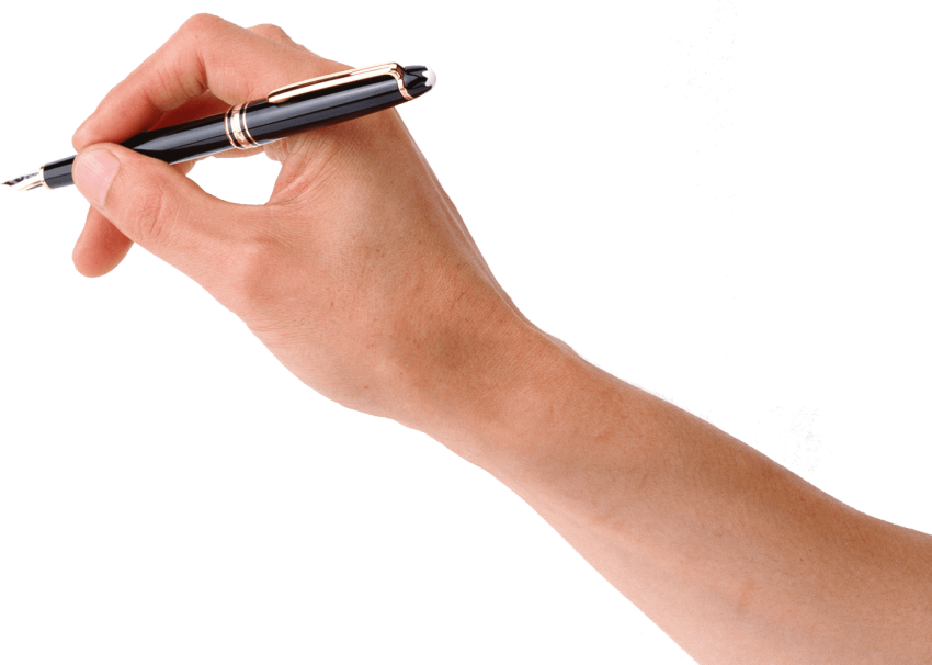 Free Png Pen On Hand Png Images Transparent - Hand With Pen Png (850x606), Png Download
