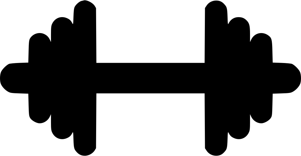 Gym Dumbbell Weight Strong Comments - Black Icon Fitness Png (980x510), Png Download
