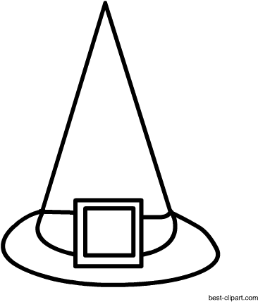 Black And White Witch Hat Clip Art Free - Clip Art (450x450), Png Download