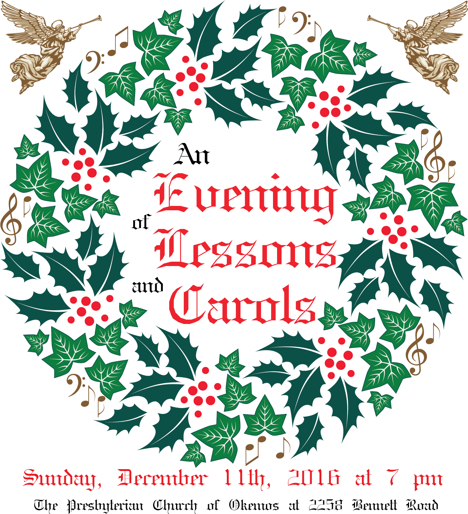 Lessons Carols Graphic - Christmas Music (1499x1700), Png Download