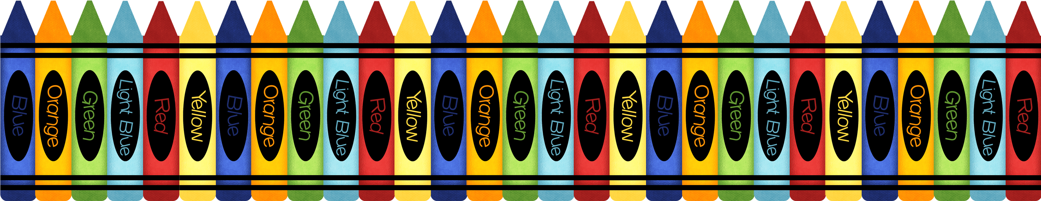 Classrooms Jss Backschool Crayons Border Copy - Sea Kayak (3600x900), Png Download