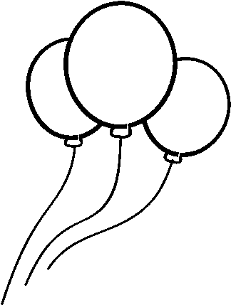 Dibujo De Tres Globos Para Colorear - Globos Para Pintar (600x470), Png Download