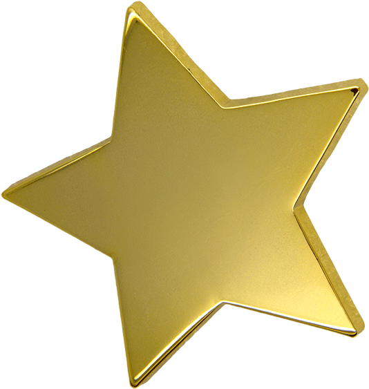 Big Star Pin, Gold - Big Star (600x600), Png Download