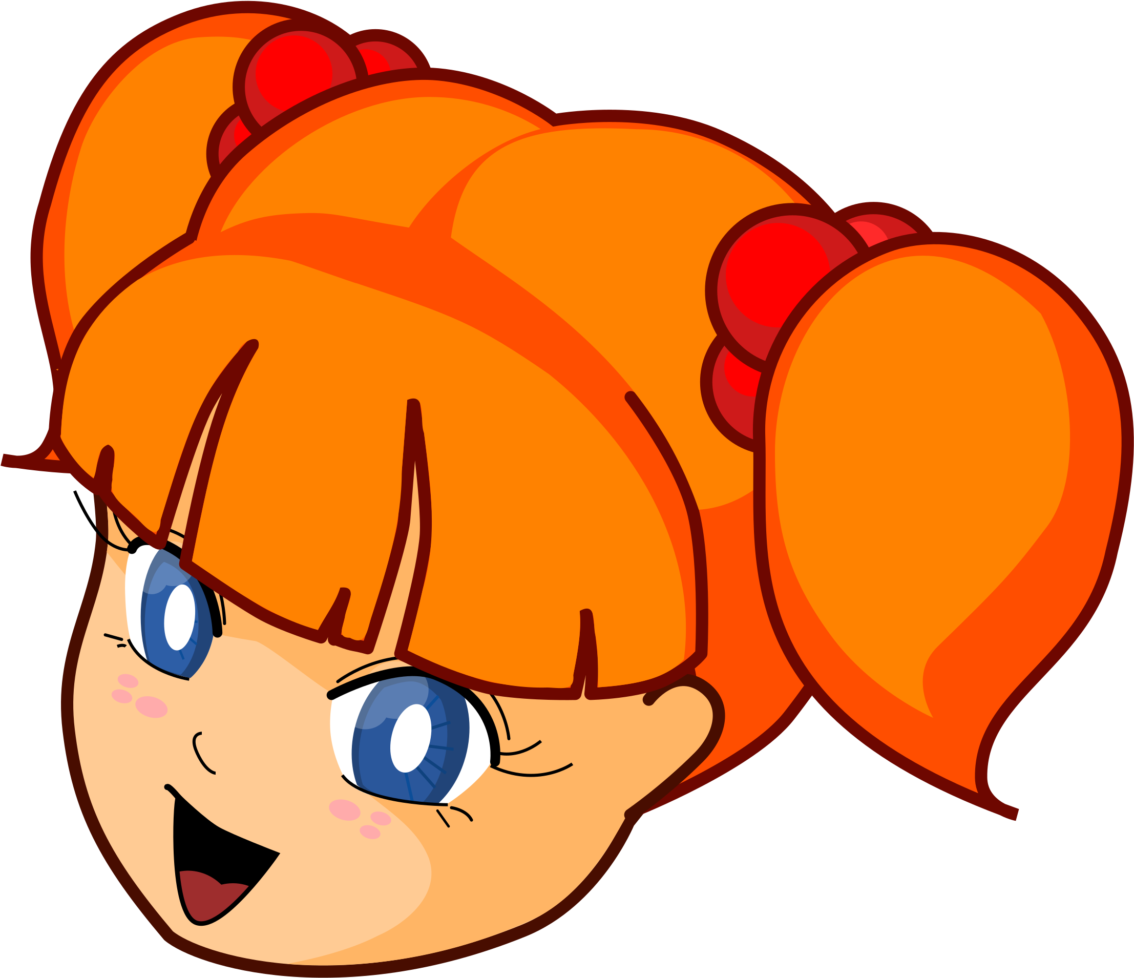 Anime Clipart Woman Png - Girl Face Clipart (1000x875), Png Download