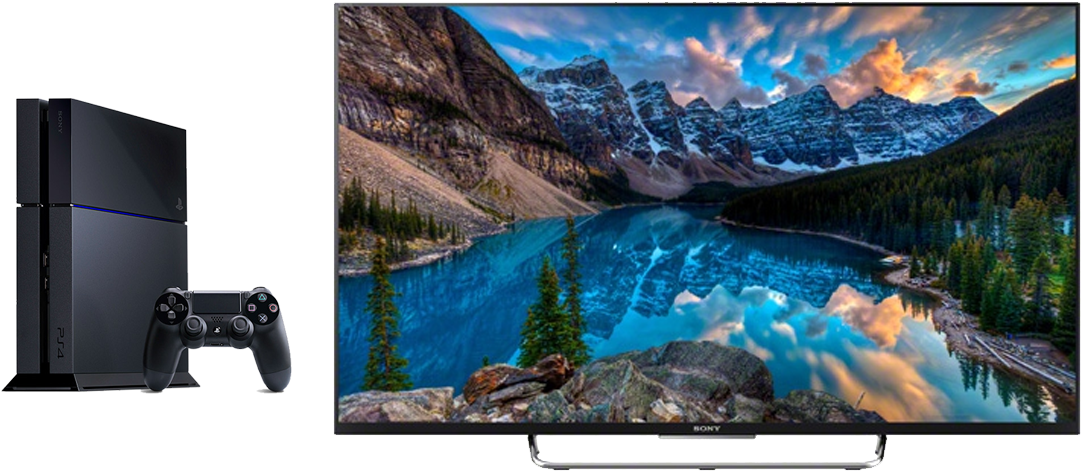 Sony Tv And Ps4 - Sony W800c 43 Inch (1154x495), Png Download