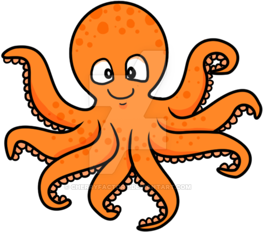 Friendly Octopus By Cherryfactory On Deviantart Svg - Cartoon Octopus Png (600x544), Png Download