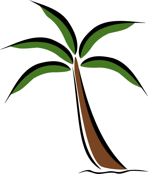 Palm Tree Silhouette Clipart Free Clip Art Images - Tropical Palm Tree Clipart (481x560), Png Download