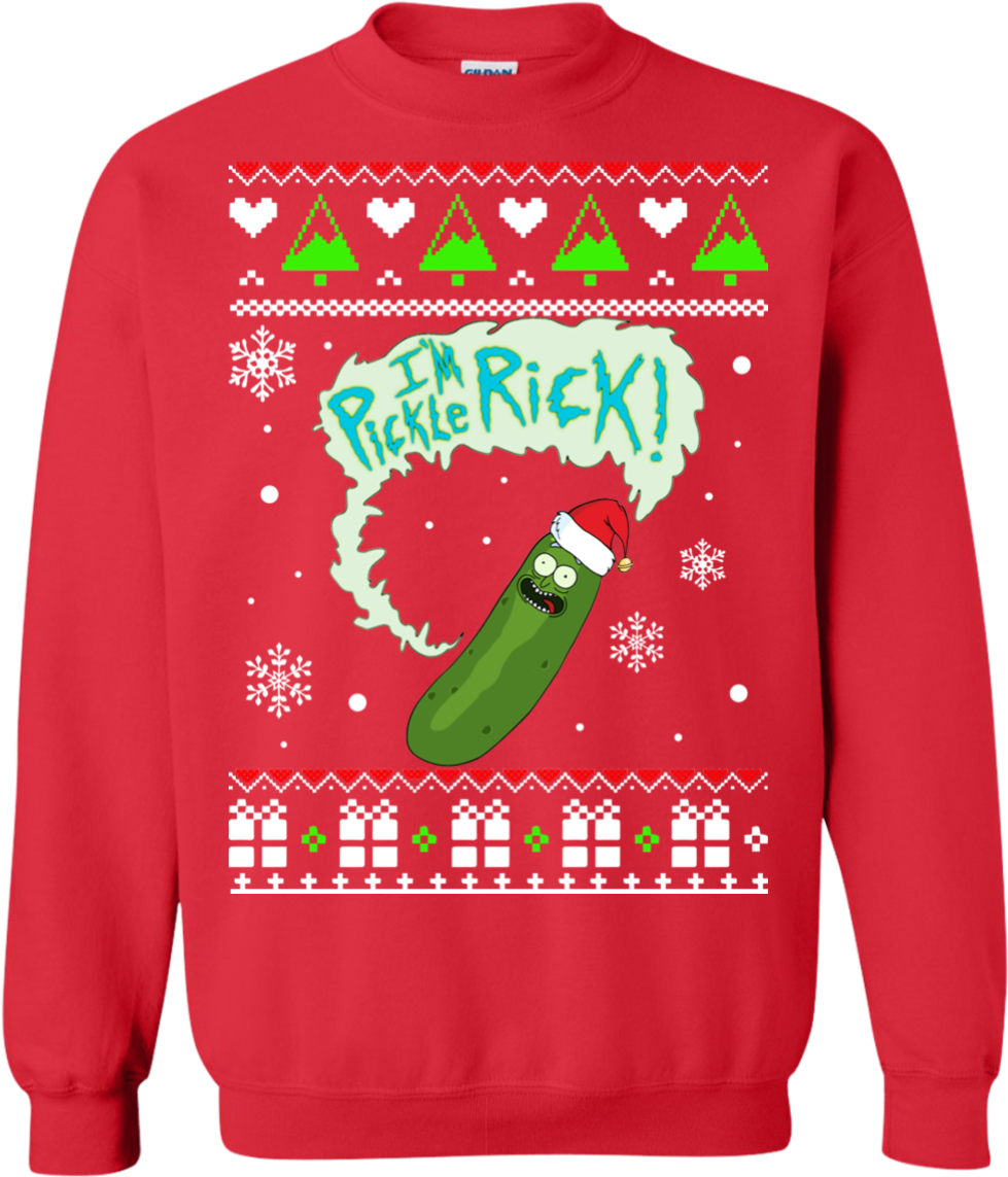 Rick And Morty I'm Pickle Rick Christmas Sweatshirt, - Kristensdesignsstore Pickle Rick! Custom Painted Shoes (1155x1155), Png Download