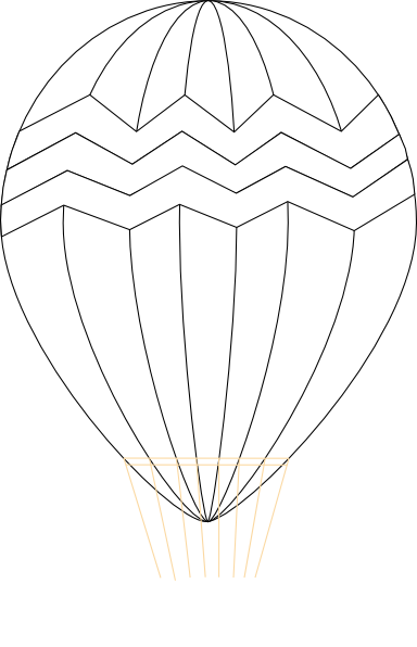 Hot Air Balloon Clip Art - Drawing (365x566), Png Download