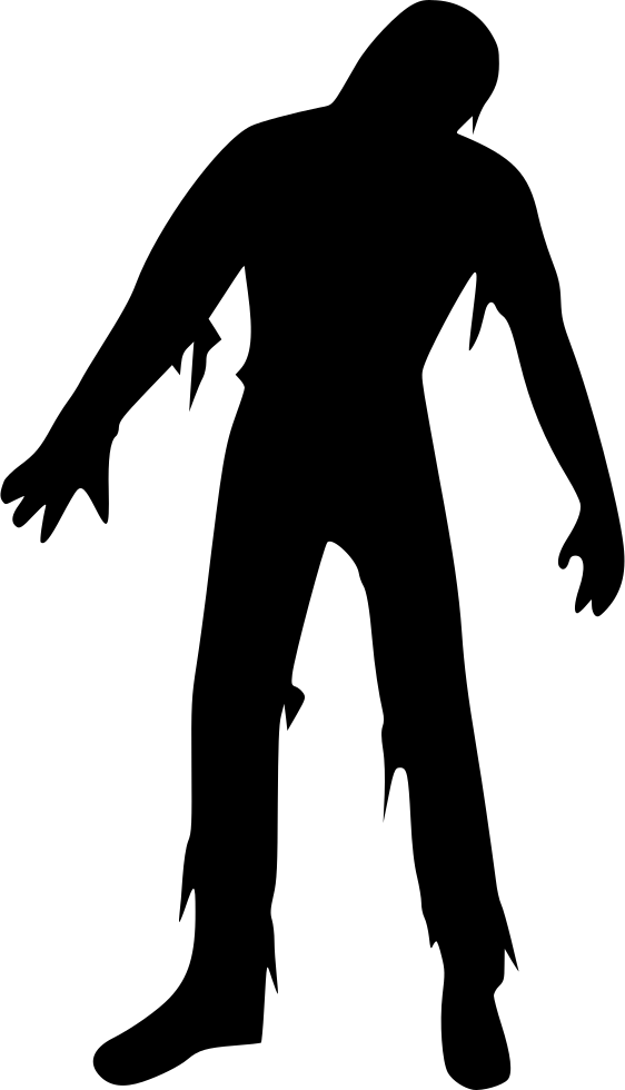 Png File - Zombie Silhouette (562x980), Png Download