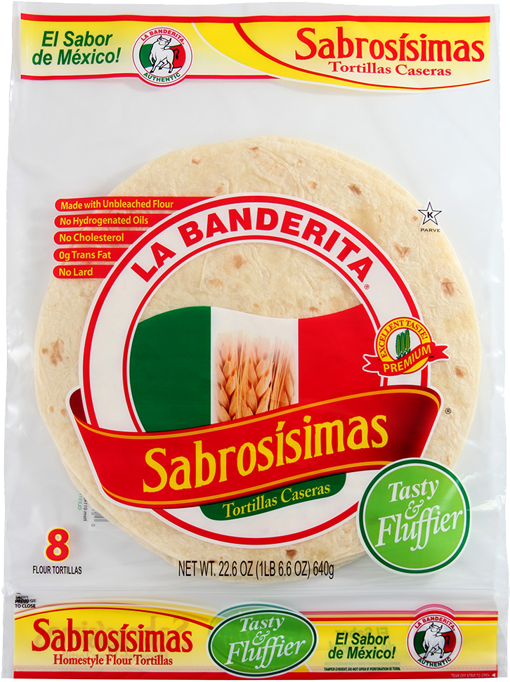 Burrito Sabrosisimas Flour Tortillas - La Banderita Tortillas, Flour - 10 Tortillas, 14.5 (760x1000), Png Download
