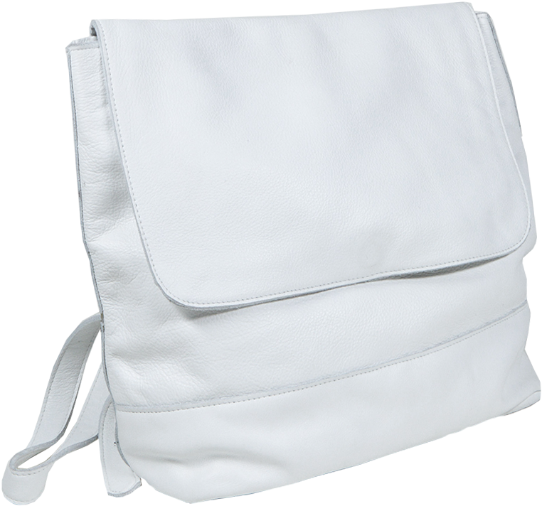 Room Backpack In White Leather - Shoulder Bag (1345x962), Png Download