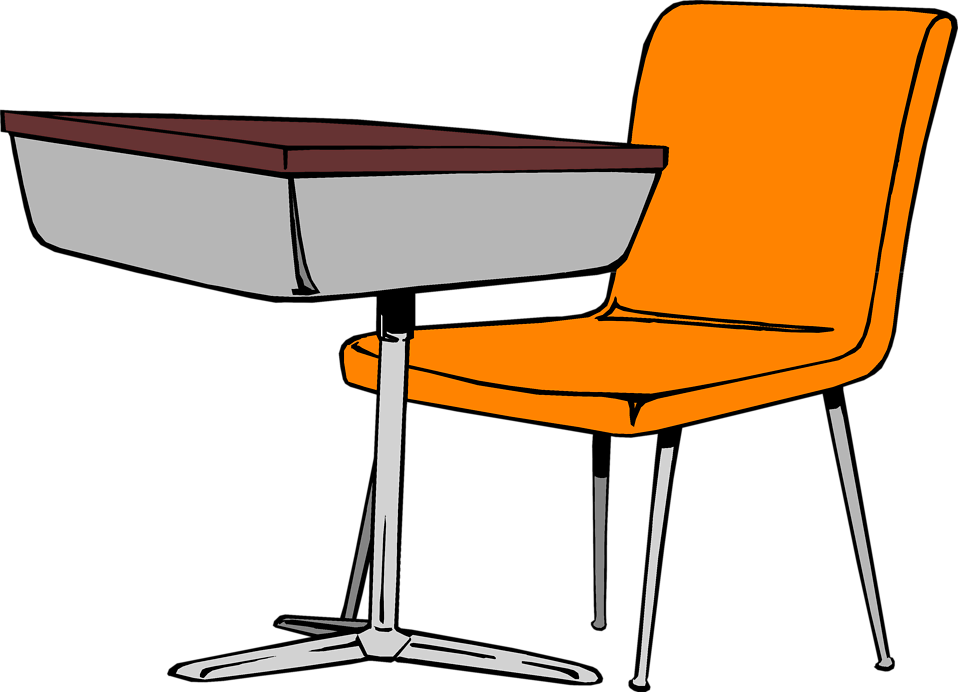 28 Collection Of Student Desk And Chair Clipart - Student Desk Clipart (958x692), Png Download