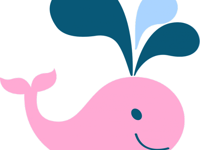 Whale Clipart Water Spout - Blue And Pink Whale (640x480), Png Download