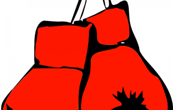Glove Clipart Animated Pencil And In Color Glove Clipart - Hanging Boxing Gloves T-shirt (570x363), Png Download