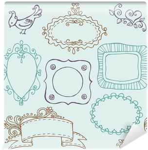 Sweet Doodle Frames With Birds And Flower Elements - Bird (400x400), Png Download