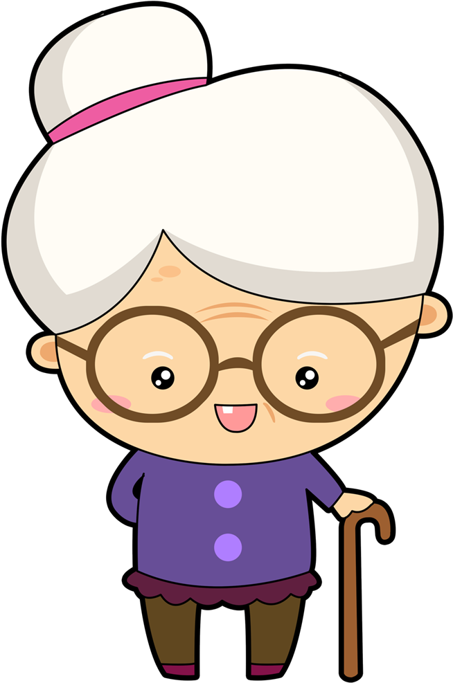 Cartoon Grandma Clipart - Grandma Clipart Black And White (800x1067), Png Download