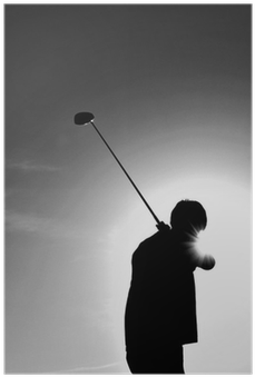 Silhouette Of A Man Swinging A Golf Club Poster • Pixers® - Standing (400x400), Png Download