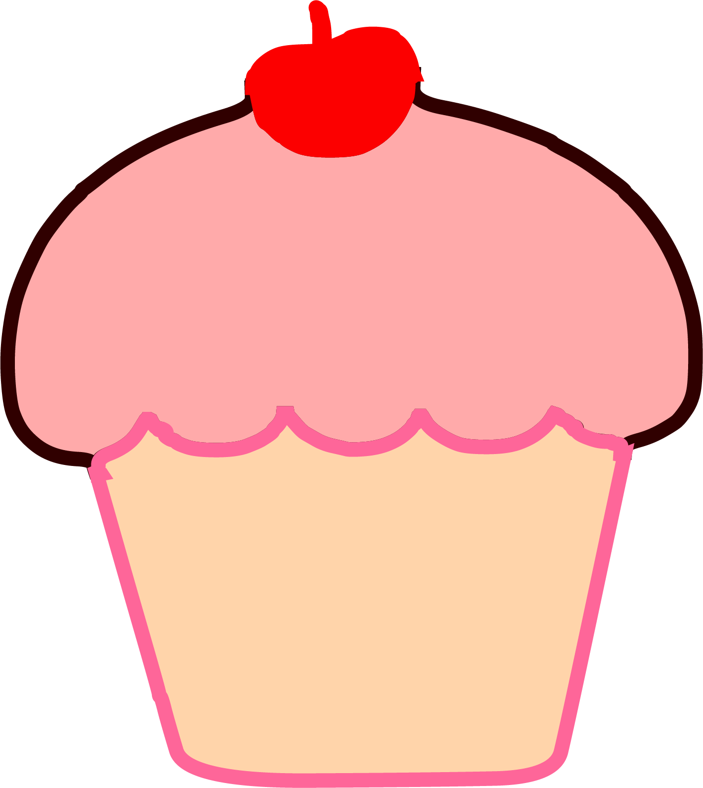 Brown Cupcake Cherry Clipart Png - Openclipart (1416x1588), Png Download