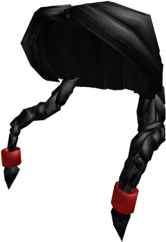 Jet Black Pigtails - Roblox Jet Black Pigtails (420x420), Png Download