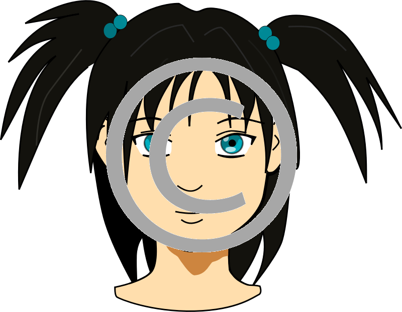Girl With Pigtails - Girl Face Clipart (800x622), Png Download
