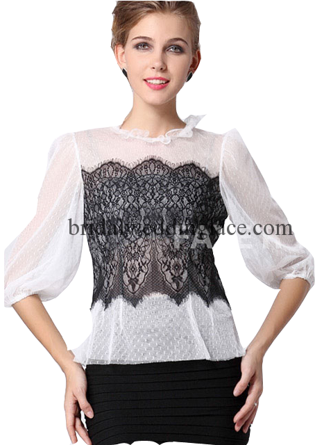 Sku - Elt16101251 - Description - Black Ivory Off White - Blouse (700x700), Png Download