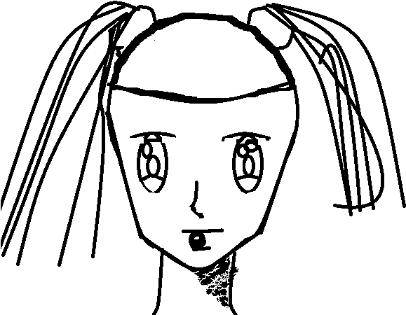 Face Of Girl With Pigtails Coloring Page - Coloring Book (600x470), Png Download