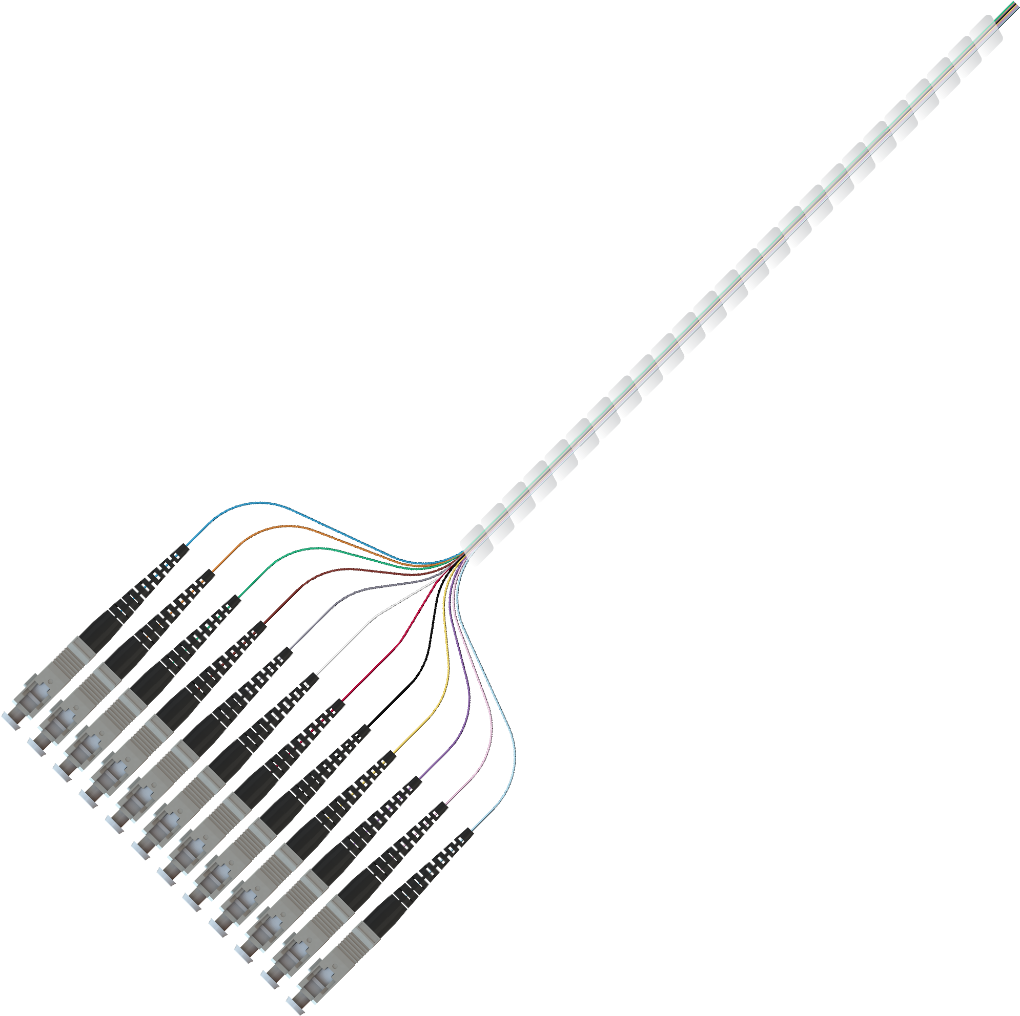 12 Fiber Pigtails - Fiber Cable Termination (2077x2058), Png Download