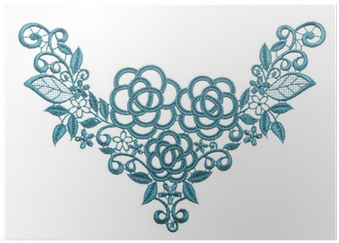Embroidered Lace Trim Over White - Textile (400x400), Png Download
